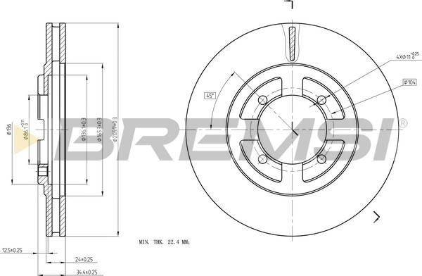 Bremsi CD6472V - Гальмівний диск avtolavka.club