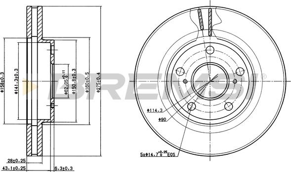 Bremsi CD6501V - Гальмівний диск avtolavka.club