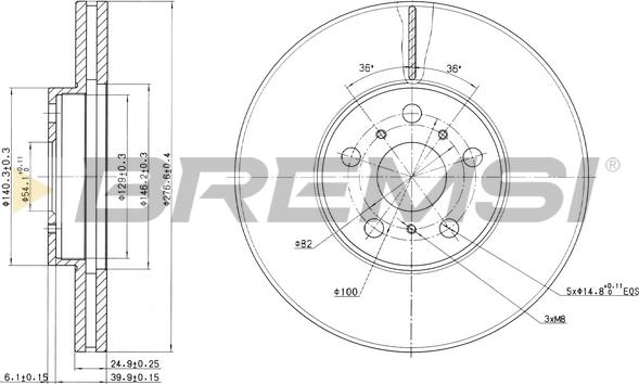 Bremsi CD6502V - Гальмівний диск avtolavka.club