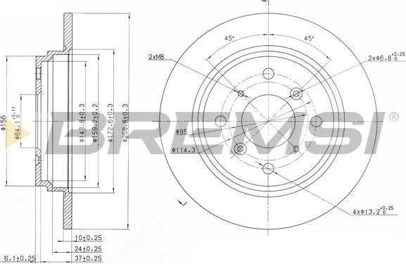 Bremsi CD6512S - Гальмівний диск avtolavka.club