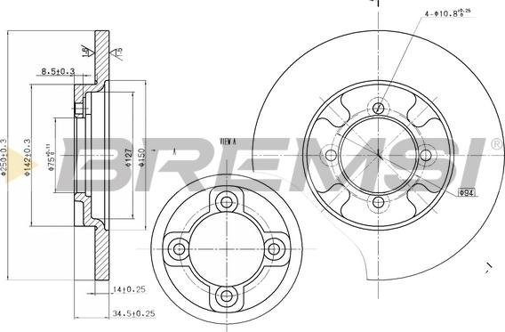 Bremsi CD6531S - Гальмівний диск avtolavka.club