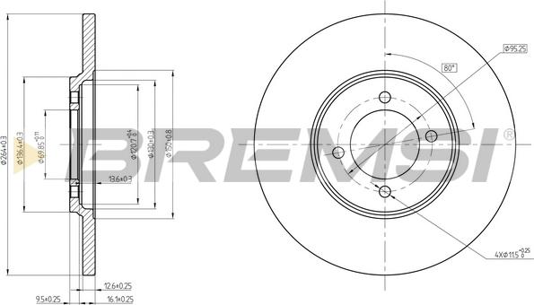 Bremsi CD6529S - Гальмівний диск avtolavka.club