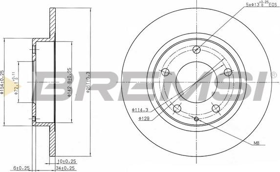 Bremsi CD6524S - Гальмівний диск avtolavka.club