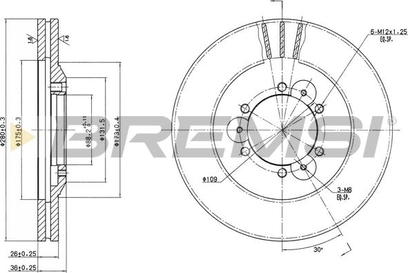 Bremsi CD6694V - Гальмівний диск avtolavka.club