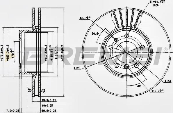 Bremsi CD6606V - Гальмівний диск avtolavka.club