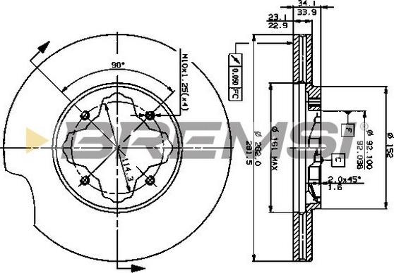 Bremsi CD6619V - Гальмівний диск avtolavka.club