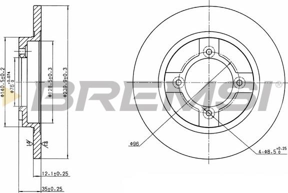 Bremsi CD6064S - Гальмівний диск avtolavka.club