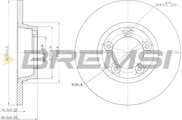 Bremsi CD6065S - Гальмівний диск avtolavka.club