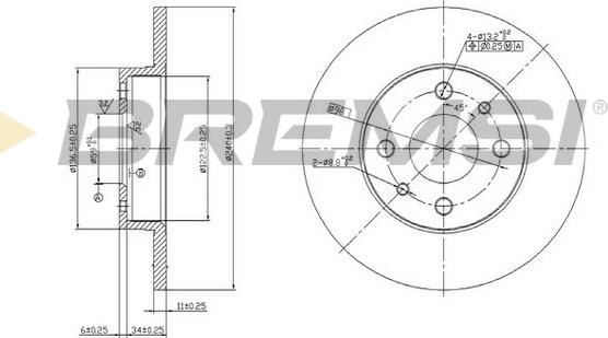 Bremsi CD6140S - Гальмівний диск avtolavka.club