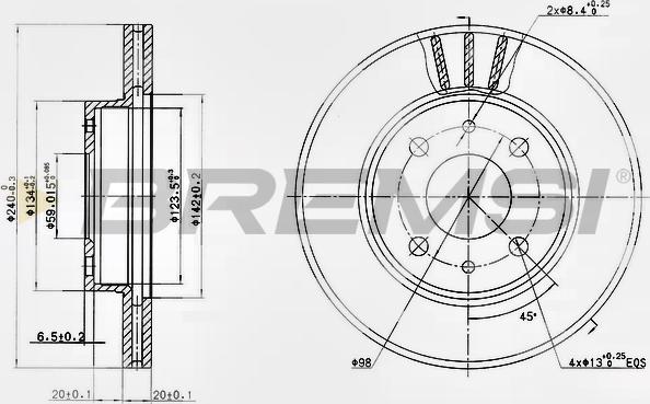 Bremsi CD6148V - Гальмівний диск avtolavka.club