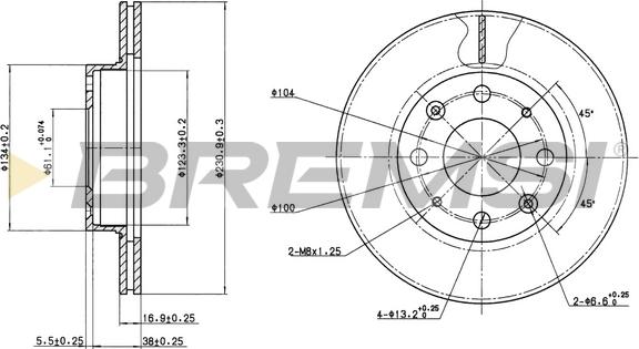 Bremsi CD6152V - Гальмівний диск avtolavka.club