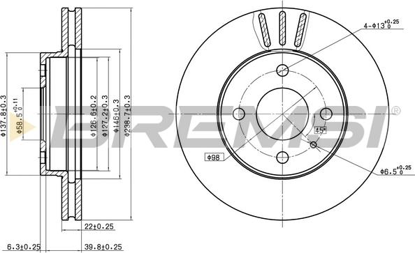 Bremsi CD6157V - Гальмівний диск avtolavka.club