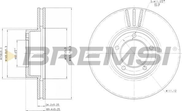 Bremsi CD6164V - Гальмівний диск avtolavka.club