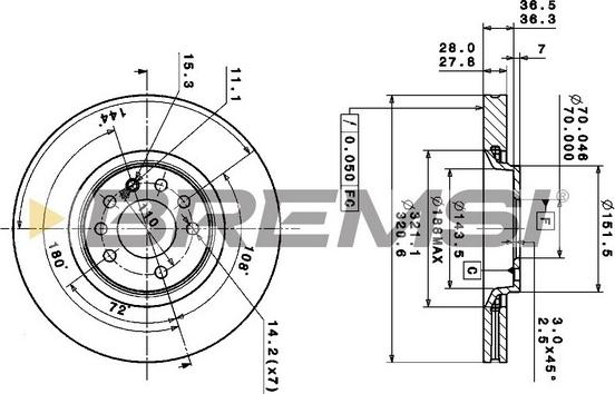 Bremsi CD6104S - Гальмівний диск avtolavka.club