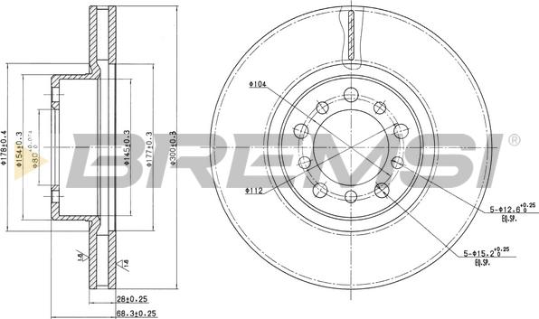 Bremsi CD6185V - Гальмівний диск avtolavka.club