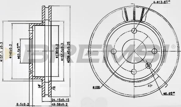 Bremsi CD6183V - Гальмівний диск avtolavka.club