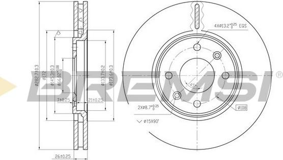 Bremsi CD6841V - Гальмівний диск avtolavka.club