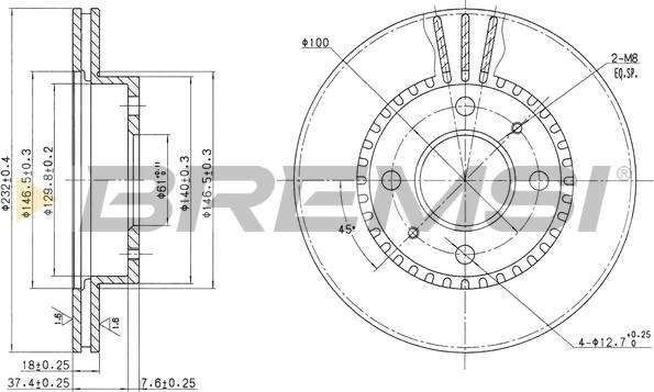 Bremsi CD6866V - Гальмівний диск avtolavka.club