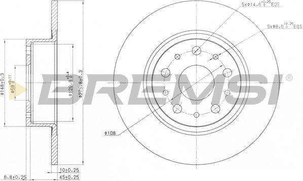 Bremsi CD6805S - Гальмівний диск avtolavka.club