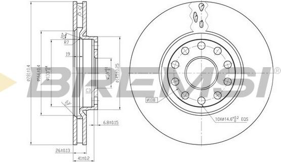 Bremsi CD6802V - Гальмівний диск avtolavka.club