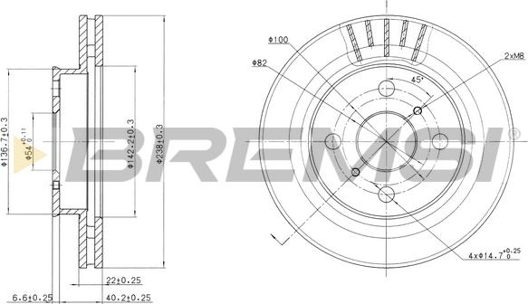 Bremsi CD6880V - Гальмівний диск avtolavka.club