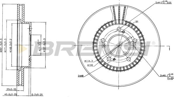 Bremsi CD6829V - Гальмівний диск avtolavka.club