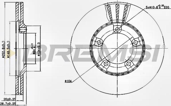 Bremsi CD6826V - Гальмівний диск avtolavka.club