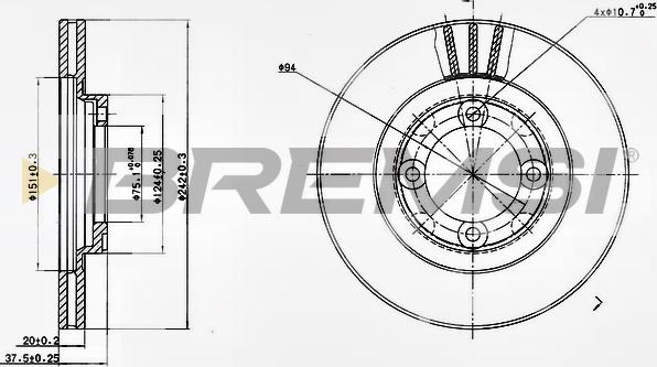 Bremsi CD6394V - Гальмівний диск avtolavka.club