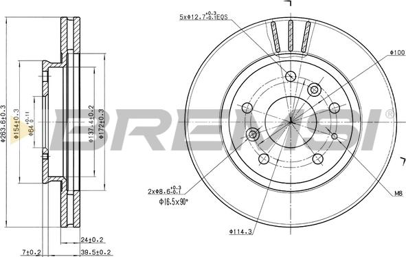 Bremsi CD6395V - Гальмівний диск avtolavka.club