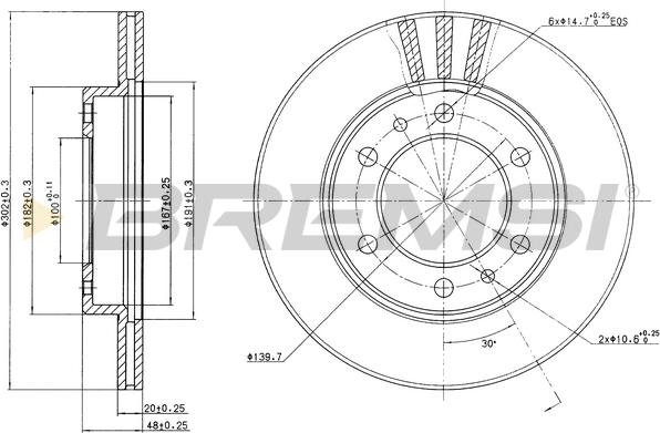 Bremsi CD6347V - Гальмівний диск avtolavka.club