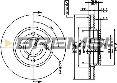 Bremsi CD6364V - Гальмівний диск avtolavka.club