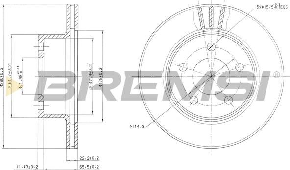 Bremsi CD6367V - Гальмівний диск avtolavka.club