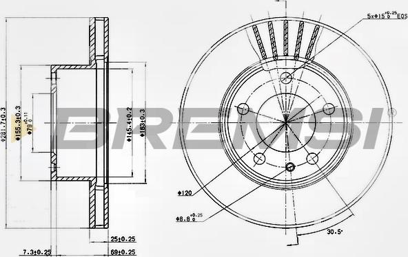 Bremsi CD6325V - Гальмівний диск avtolavka.club