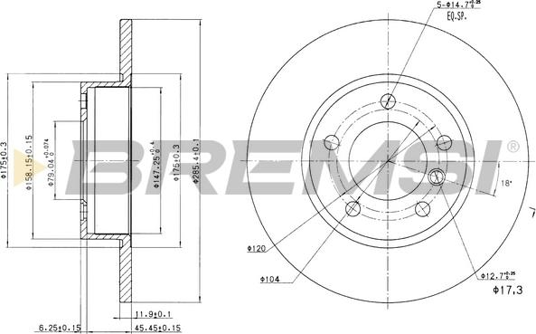 Bremsi CD6248S - Гальмівний диск avtolavka.club