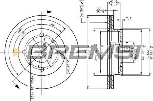 Bremsi CD6259V - Гальмівний диск avtolavka.club