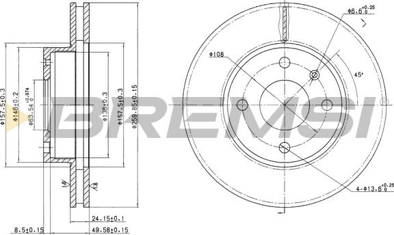 Bremsi CD6209V - Гальмівний диск avtolavka.club