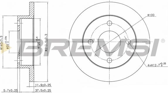 Bremsi CD6202S - Гальмівний диск avtolavka.club