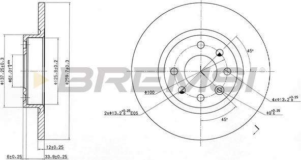 Bremsi CD6213S - Гальмівний диск avtolavka.club