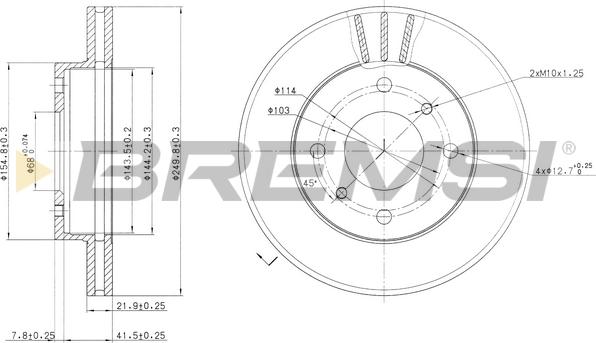 Bremsi CD6234V - Гальмівний диск avtolavka.club