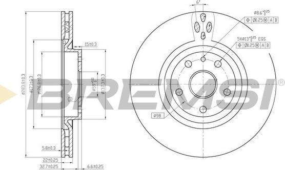 Bremsi CD6797V - Гальмівний диск avtolavka.club