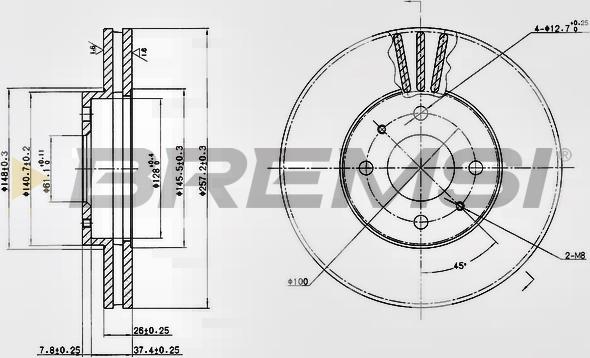 Bremsi CD6716V - Гальмівний диск avtolavka.club