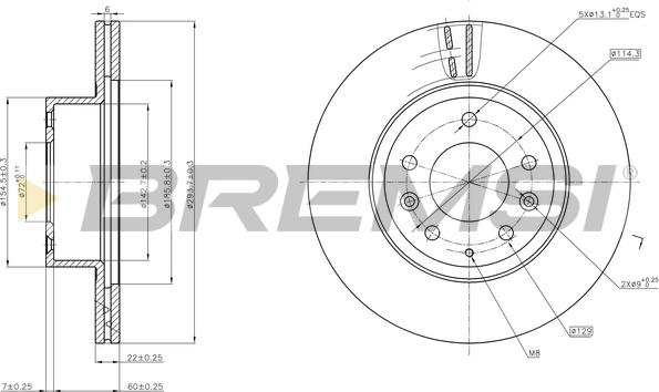 Bremsi CD6736V - Гальмівний диск avtolavka.club