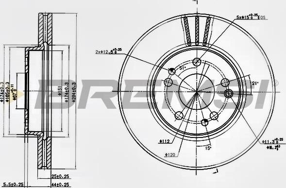 Bremsi CD6725V - Гальмівний диск avtolavka.club