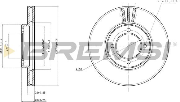 Bremsi CD6775V - Гальмівний диск avtolavka.club