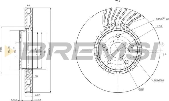 Bremsi CD8498VRD - Гальмівний диск avtolavka.club