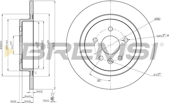 Bremsi CD8425S - Гальмівний диск avtolavka.club