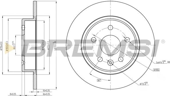 Bremsi CD8426S - Гальмівний диск avtolavka.club