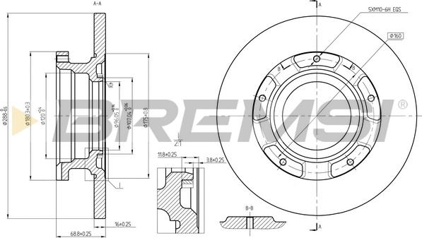 Bremsi CD8472S - Гальмівний диск avtolavka.club