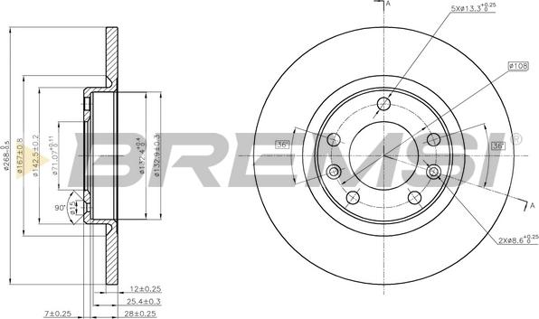 Bremsi CD8569S - Гальмівний диск avtolavka.club