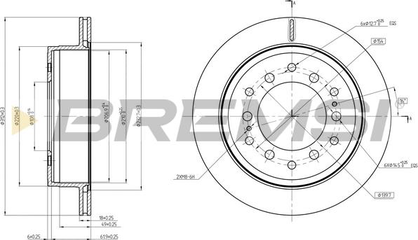 Bremsi CD8505V - Гальмівний диск avtolavka.club